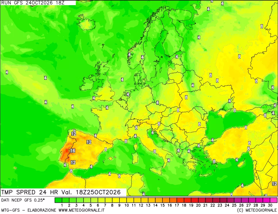 mappa Dif. TMax-TMin 24 ore