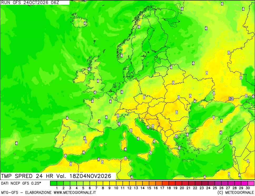 mappa Differenza TMax-TMin 24 ore