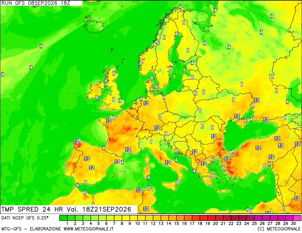 mappa Dif. TMax-TMin 24 ore