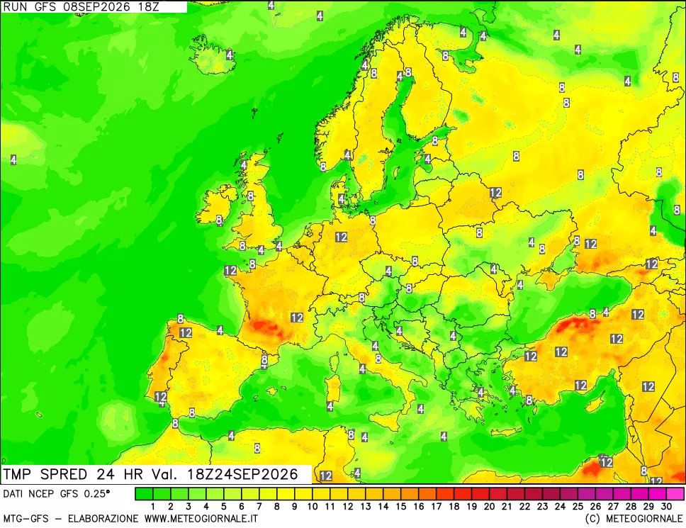 mappa Dif. TMax-TMin 24 ore
