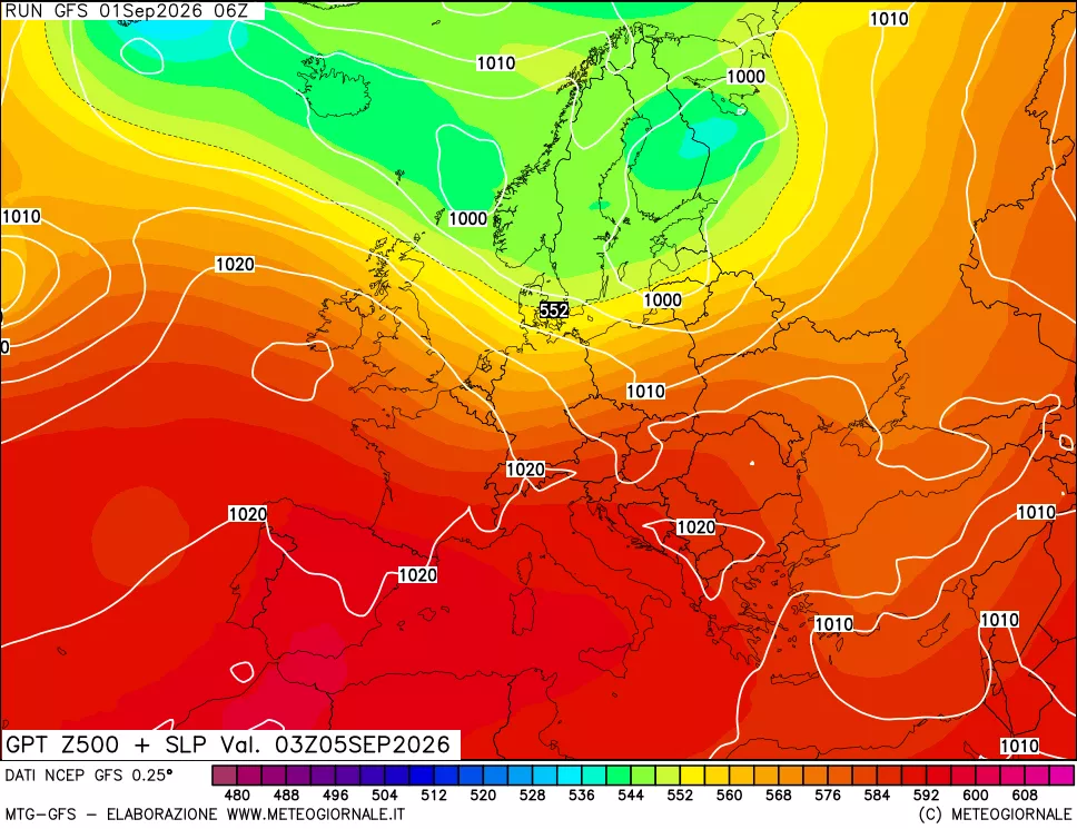 mappa 500 hPa GPT + Press SLM