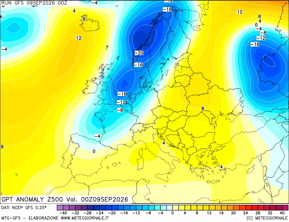 mappa 500 hPa GPT Anomaly vs Cli.No 1981-2010