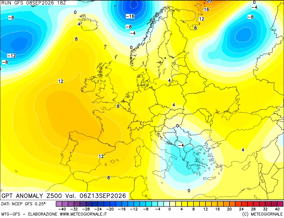 mappa 500 hPa GPT Anomaly vs Cli.No 1981-2010