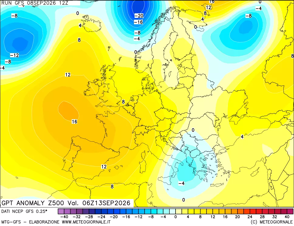 mappa 500 hPa GPT Anomaly vs Cli.No 1981-2010