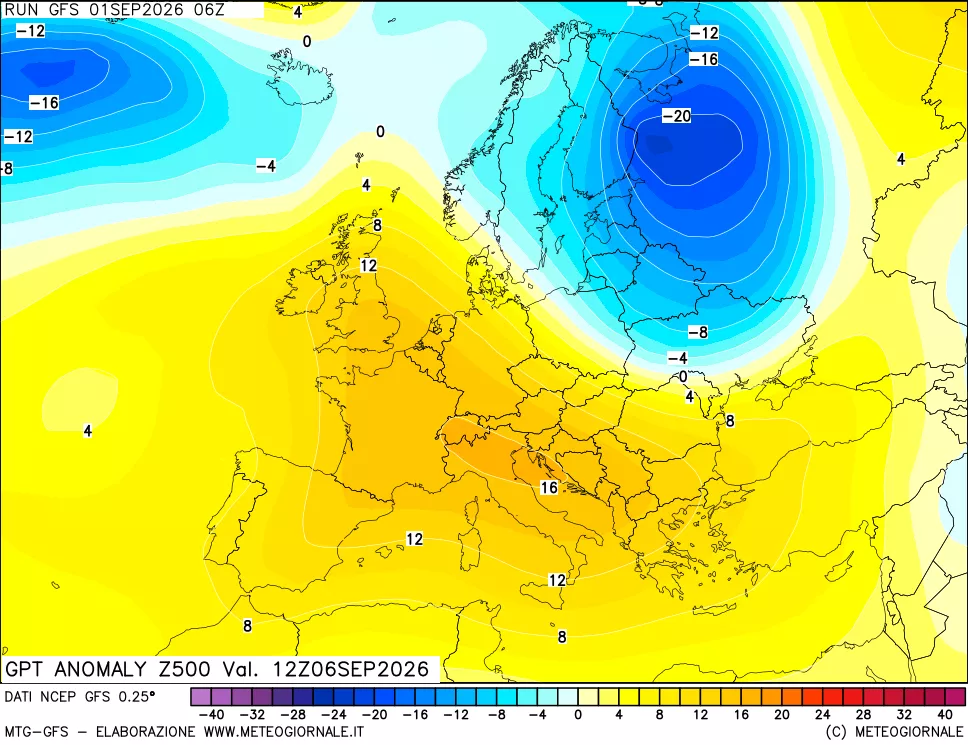 mappa 500 hPa GPT Anomaly vs Cli.No 1981-2010
