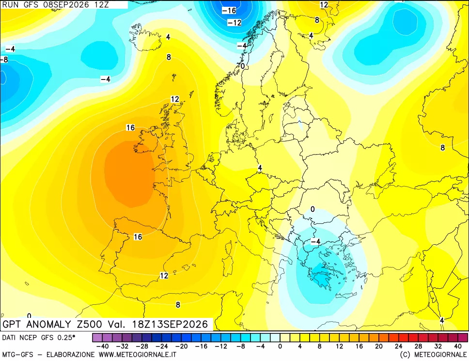 mappa 500 hPa GPT Anomaly vs Cli.No 1981-2010