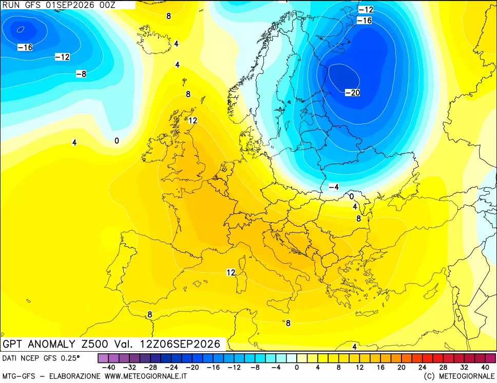 mappa 500 hPa GPT Anomaly vs Cli.No 1981-2010