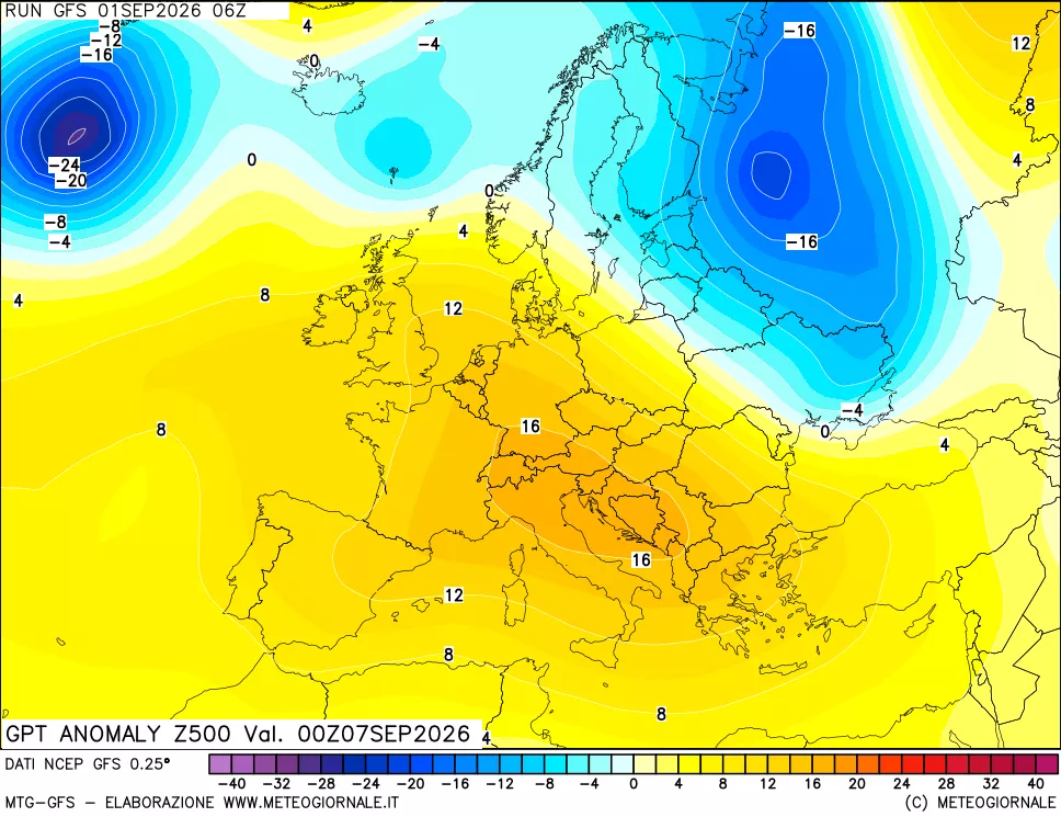 mappa 500 hPa GPT Anomaly vs Cli.No 1981-2010
