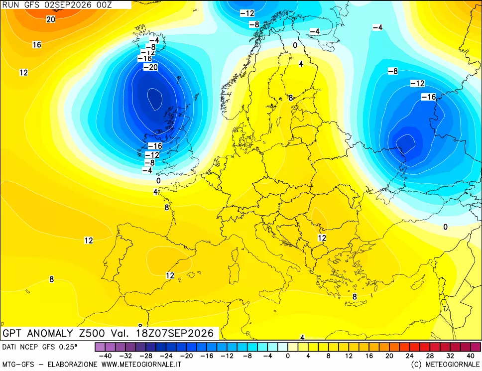 mappa 500 hPa GPT Anomaly vs Cli.No 1981-2010