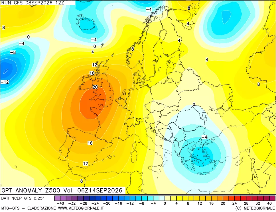 mappa 500 hPa GPT Anomaly vs Cli.No 1981-2010