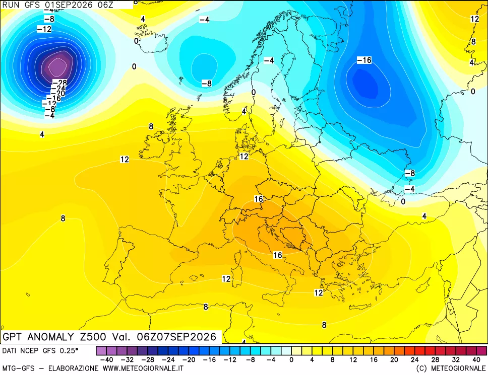 mappa 500 hPa GPT Anomaly vs Cli.No 1981-2010
