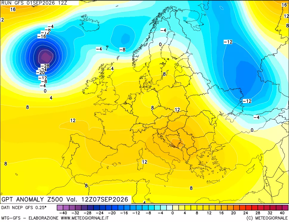 mappa 500 hPa GPT Anomaly vs Cli.No 1981-2010
