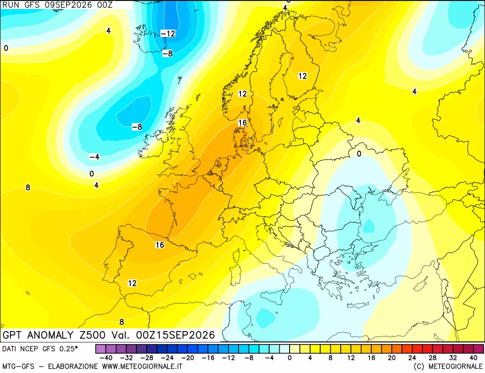 mappa 500 hPa GPT Anomaly vs Cli.No 1981-2010