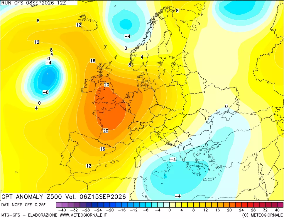 mappa 500 hPa GPT Anomaly vs Cli.No 1981-2010