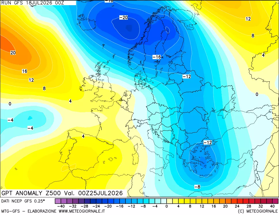 mappa 500 hPa GPT Anomaly vs Cli.No 1981-2010
