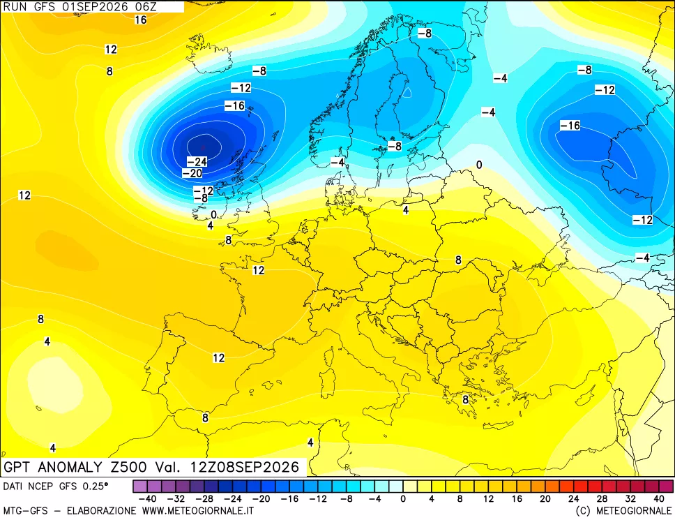 mappa 500 hPa GPT Anomaly vs Cli.No 1981-2010
