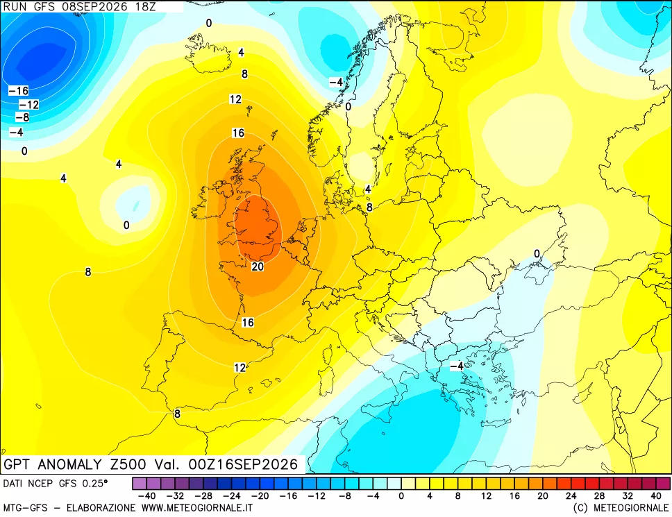 mappa 500 hPa GPT Anomaly vs Cli.No 1981-2010