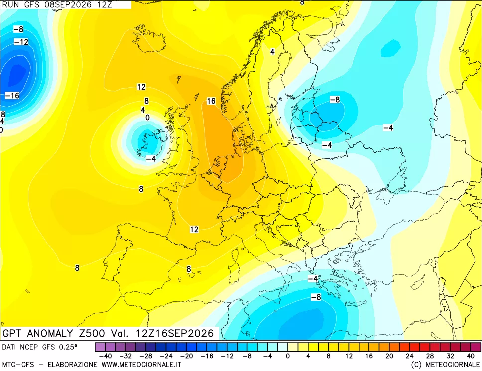 mappa 500 hPa GPT Anomaly vs Cli.No 1981-2010