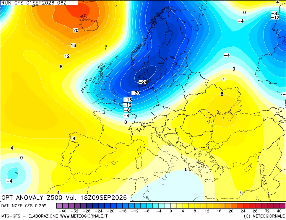mappa 500 hPa GPT Anomaly vs Cli.No 1981-2010
