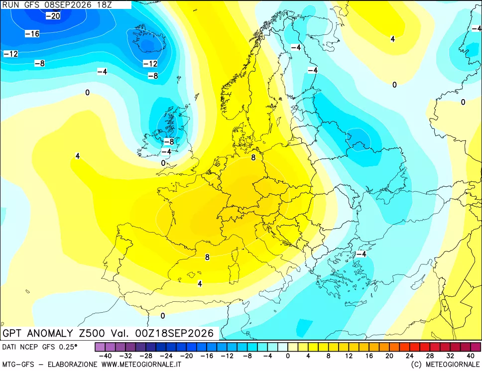 mappa 500 hPa GPT Anomaly vs Cli.No 1981-2010