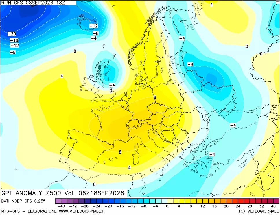 mappa 500 hPa GPT Anomaly vs Cli.No 1981-2010