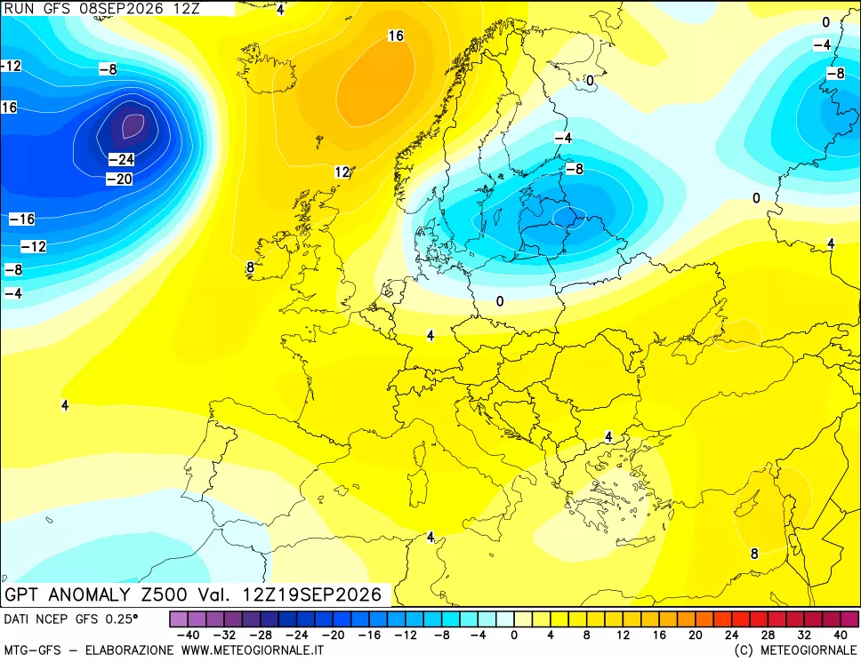 mappa 500 hPa GPT Anomaly vs Cli.No 1981-2010