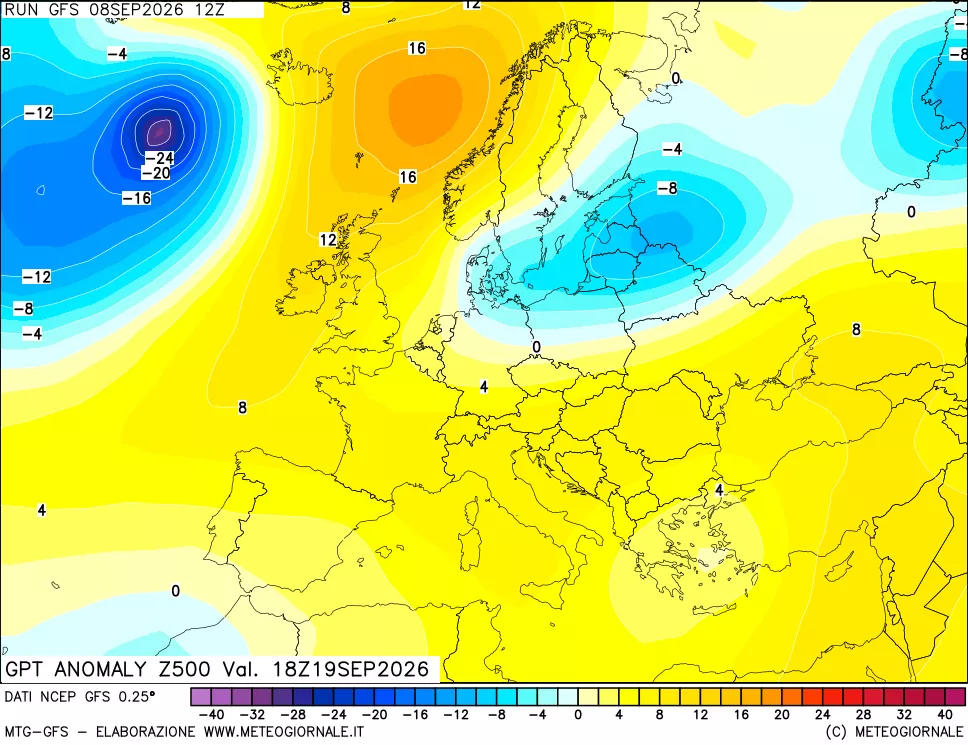 mappa 500 hPa GPT Anomaly vs Cli.No 1981-2010