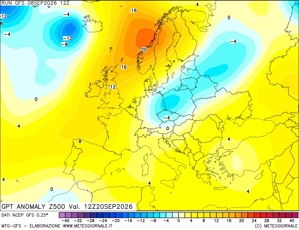 mappa 500 hPa GPT Anomaly vs Cli.No 1981-2010