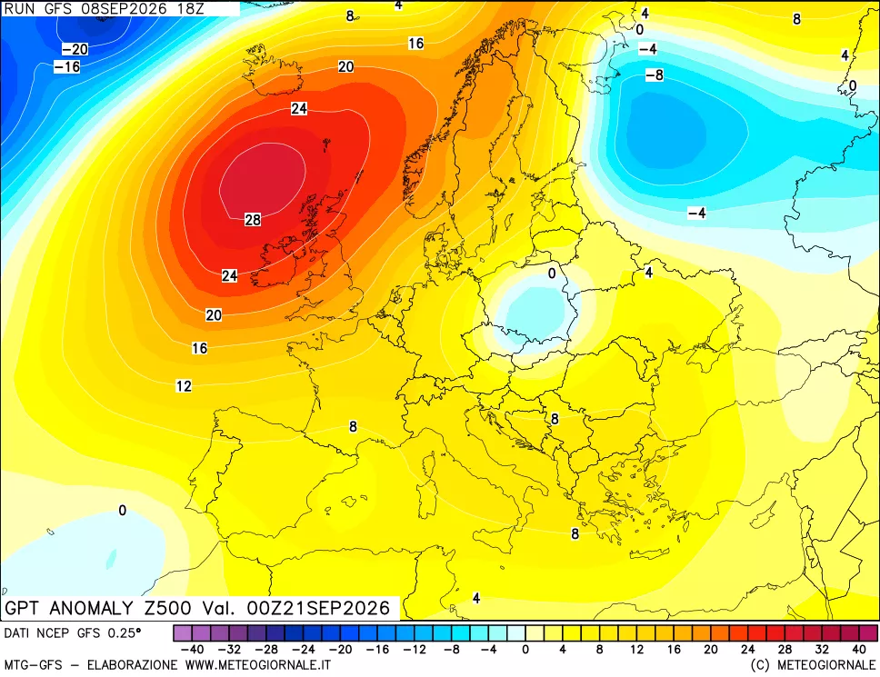 mappa 500 hPa GPT Anomaly vs Cli.No 1981-2010