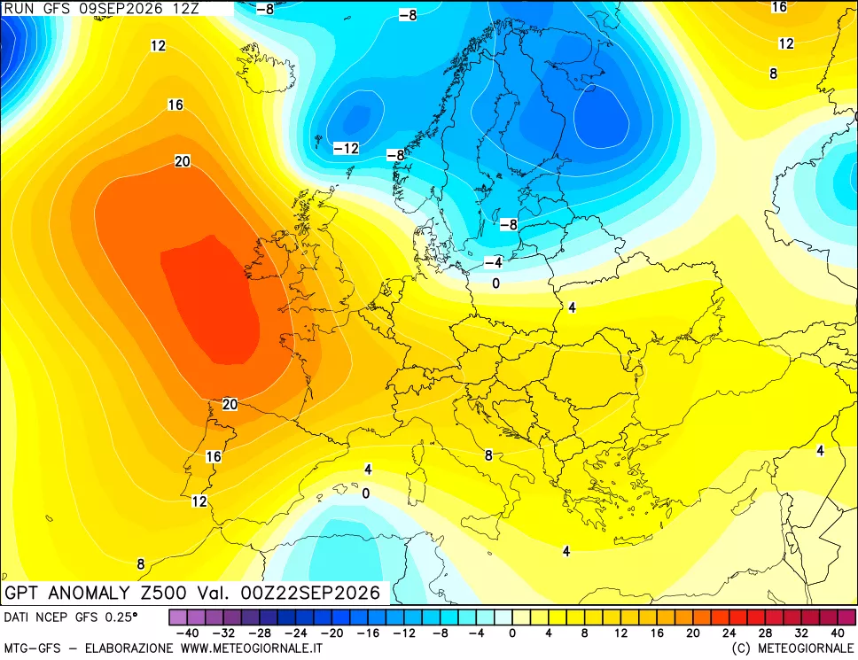 mappa 500 hPa GPT Anomaly vs Cli.No 1981-2010