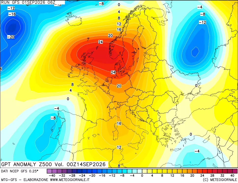 mappa 500 hPa GPT Anomaly vs Cli.No 1981-2010