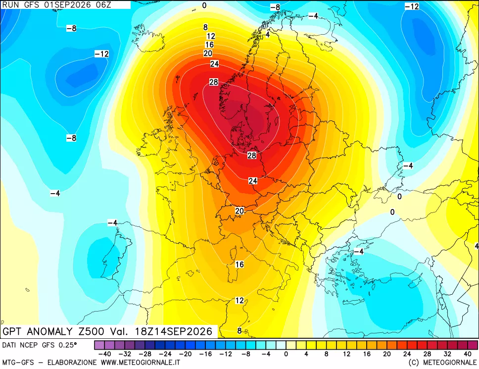 mappa 500 hPa GPT Anomaly vs Cli.No 1981-2010