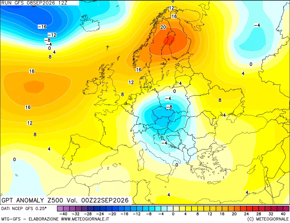 mappa 500 hPa GPT Anomaly vs Cli.No 1981-2010