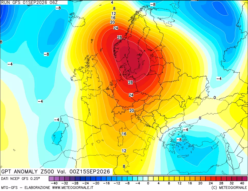 mappa 500 hPa GPT Anomaly vs Cli.No 1981-2010