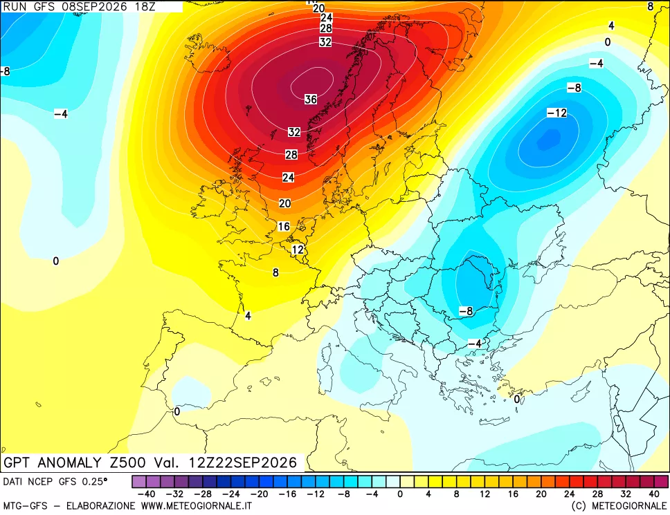 mappa 500 hPa GPT Anomaly vs Cli.No 1981-2010