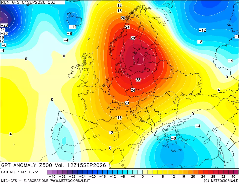 mappa 500 hPa GPT Anomaly vs Cli.No 1981-2010