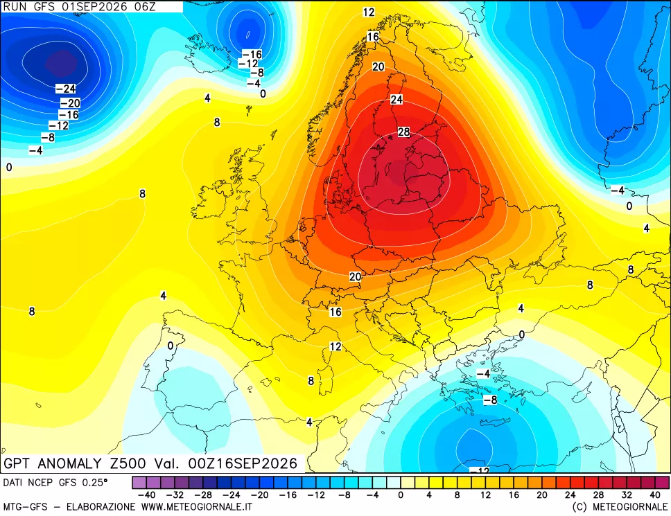 mappa 500 hPa GPT Anomaly vs Cli.No 1981-2010