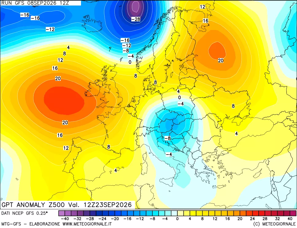 mappa 500 hPa GPT Anomaly vs Cli.No 1981-2010
