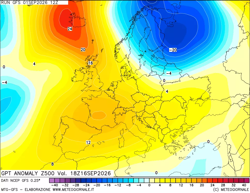 mappa 500 hPa GPT Anomaly vs Cli.No 1981-2010