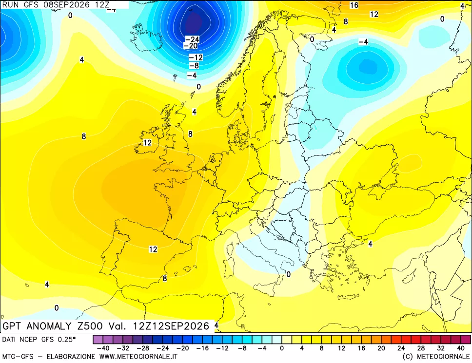 mappa 500 hPa GPT Anomaly vs Cli.No 1981-2010