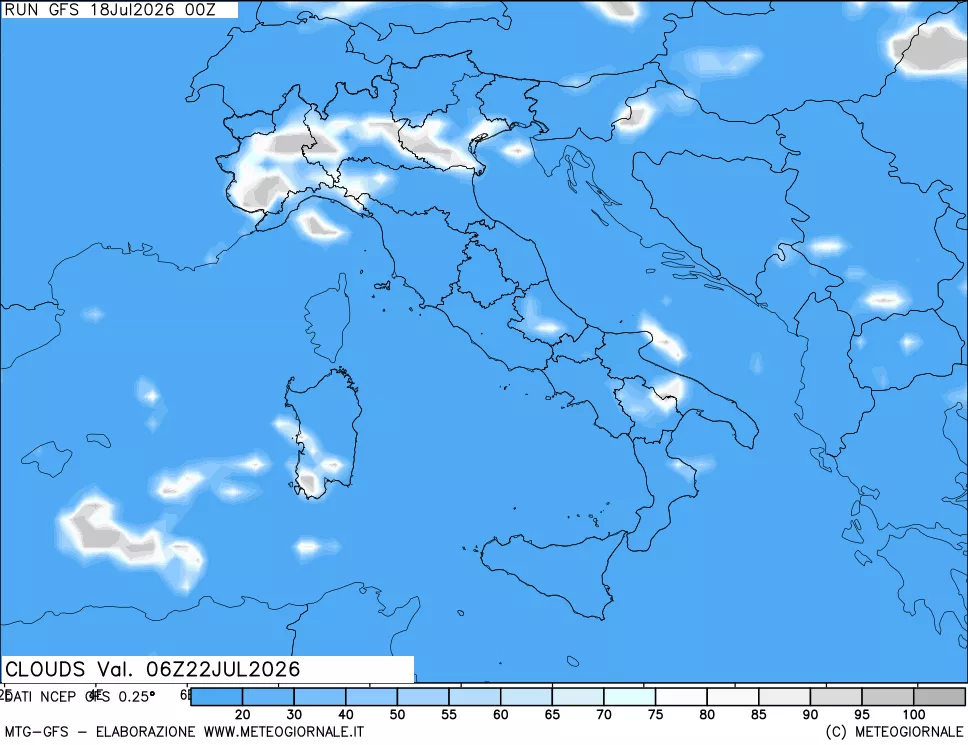 mappa Nuvolosità totale