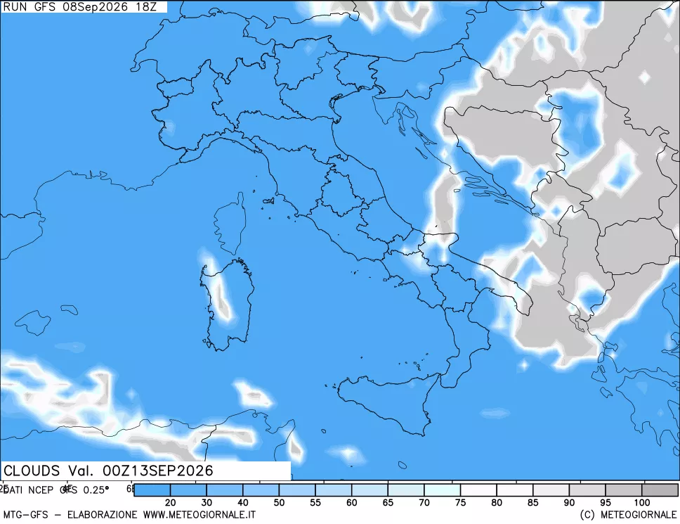 mappa Nuvolosità totale