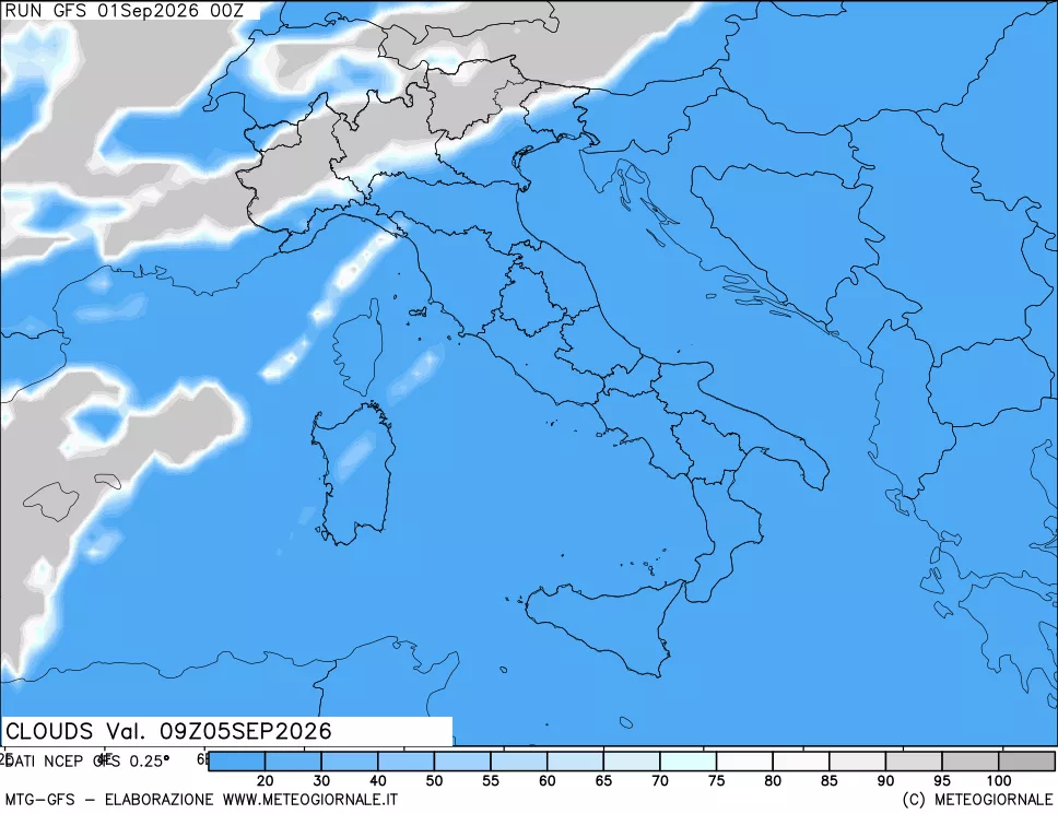 mappa Nuvolosità totale