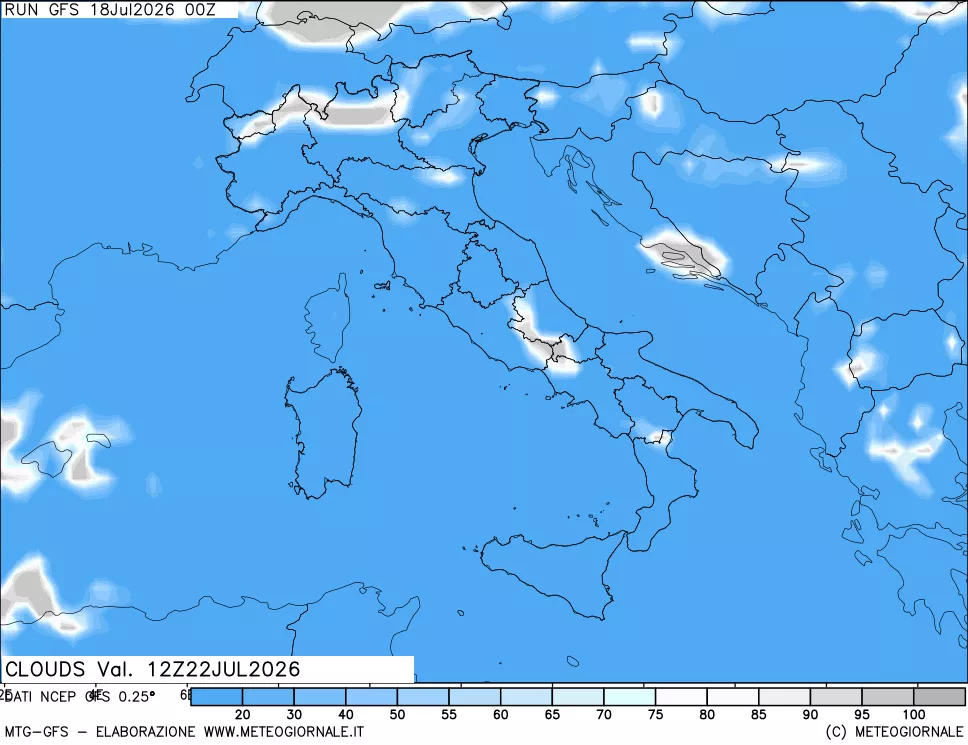 mappa Nuvolosità totale