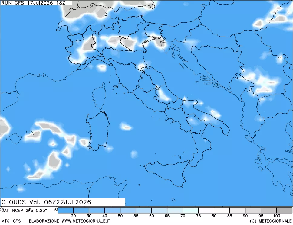 mappa Nuvolosità totale