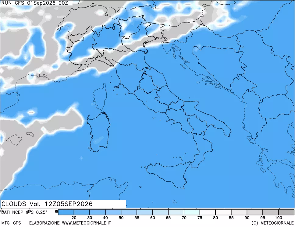 mappa Nuvolosità totale