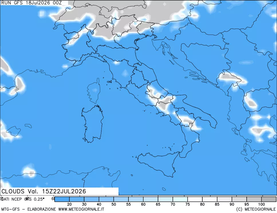 mappa Nuvolosità totale