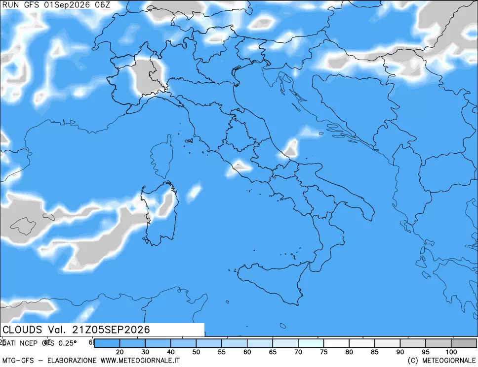 mappa Nuvolosità totale