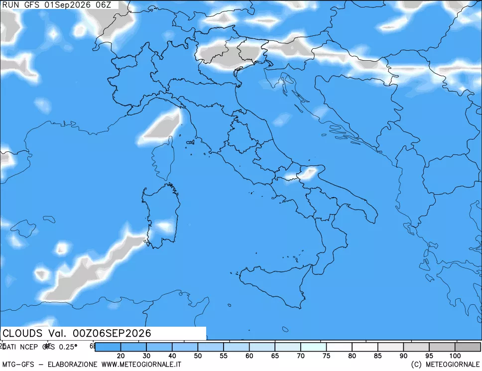 mappa Nuvolosità totale