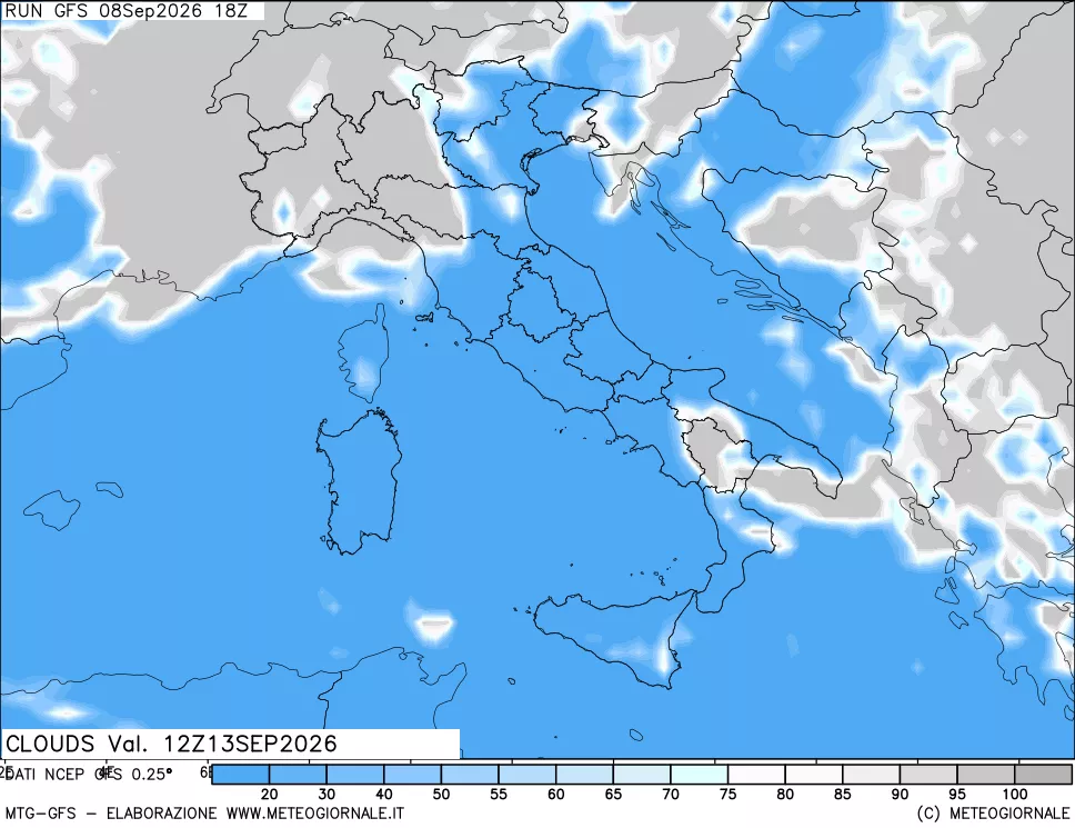 mappa Nuvolosità totale